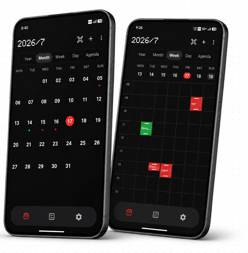 DotCal month and week calendar views on Android